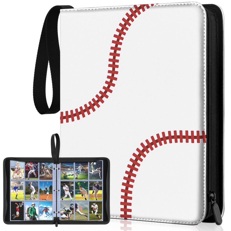 Kitoyz 900 Pockets Baseball Card Sleeves Binder for Trading Card, Baseball Card Sleeves Card Holder Album Protectors Set Fit for Football Cards,Sport Cards - Image 1